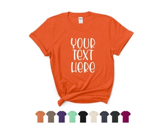 Custom Text Gildan T-Shirt, Personalized Cotton Tee