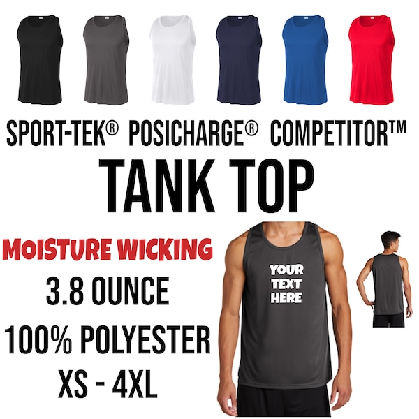 Custom Tank, Moisture Wicking Tank, Custom Performance Shirt, Custom Print Tank Top, Performance Tank, Sport-Tek Competitor Tank, ST356