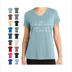 Custom Text V-Neck Tee: Personalized Women's Shirt