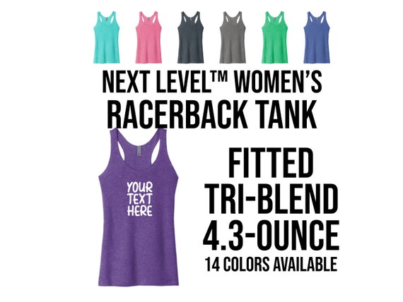 Custom Text Tri-Blend Racerback Tank Top