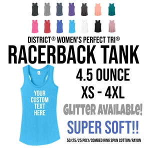 Custom Racerback Tank, Custom Ladies Tank, Custom Tank Top, District Women’s Tri Blend, Super Soft, Racerback Tank,  DM138L