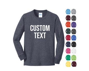 Custom Text Long Sleeve Shirt: Unisex Cotton Tee
