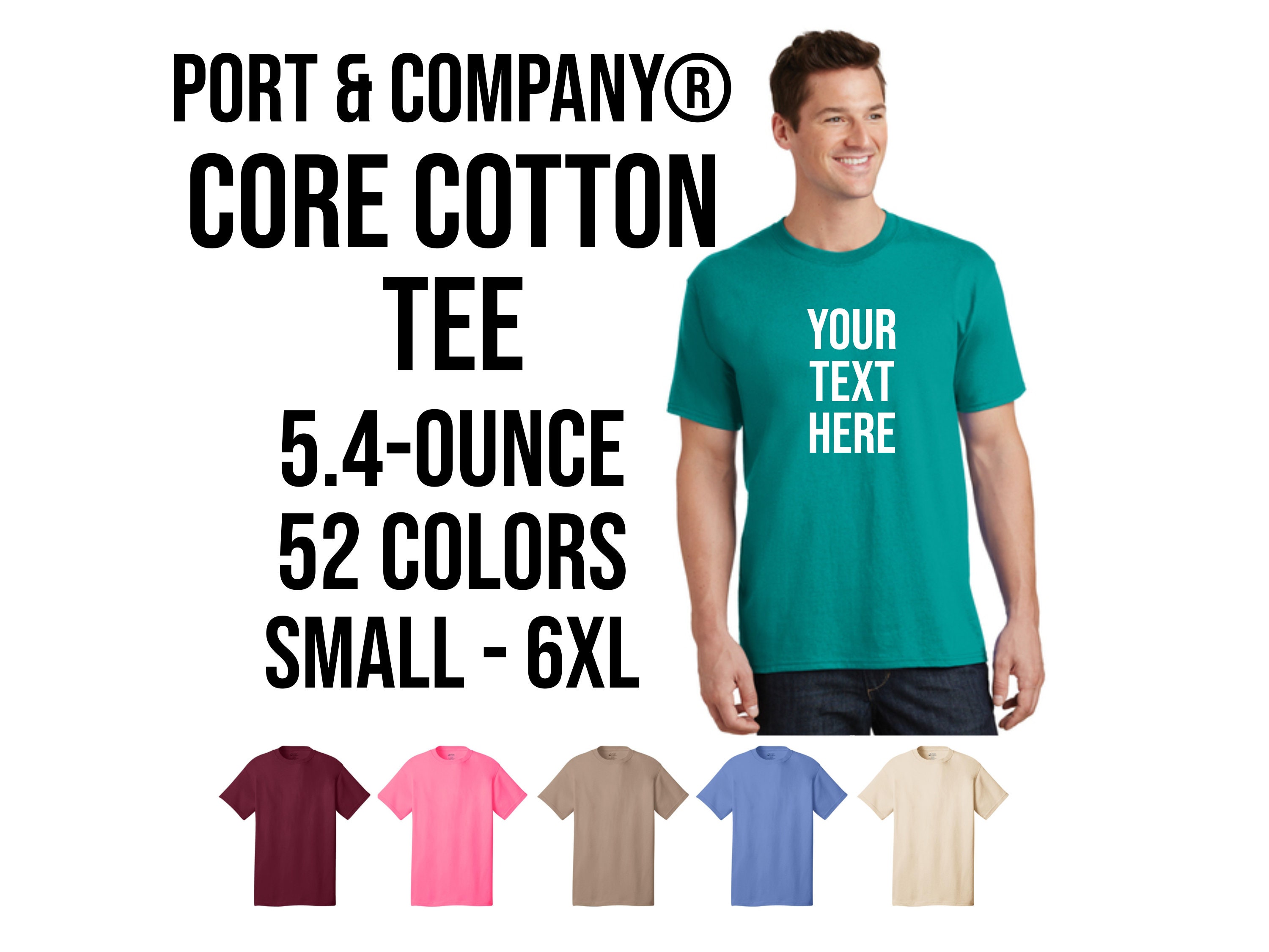 Port & Company® - Core Cotton Tee. PC54 - Blank or Embroidery Options