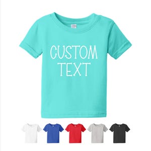 Camiseta infantil personalizada, camiseta de algodón para bebé personalizada imagen 1