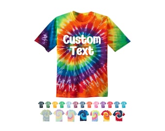 Custom Text Tie-Dye Kids Shirt: Personalized Youth Tee