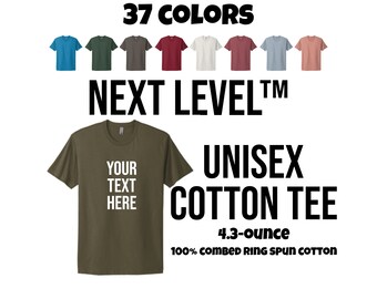Personalized Text Unisex Cotton Tee, Custom Print