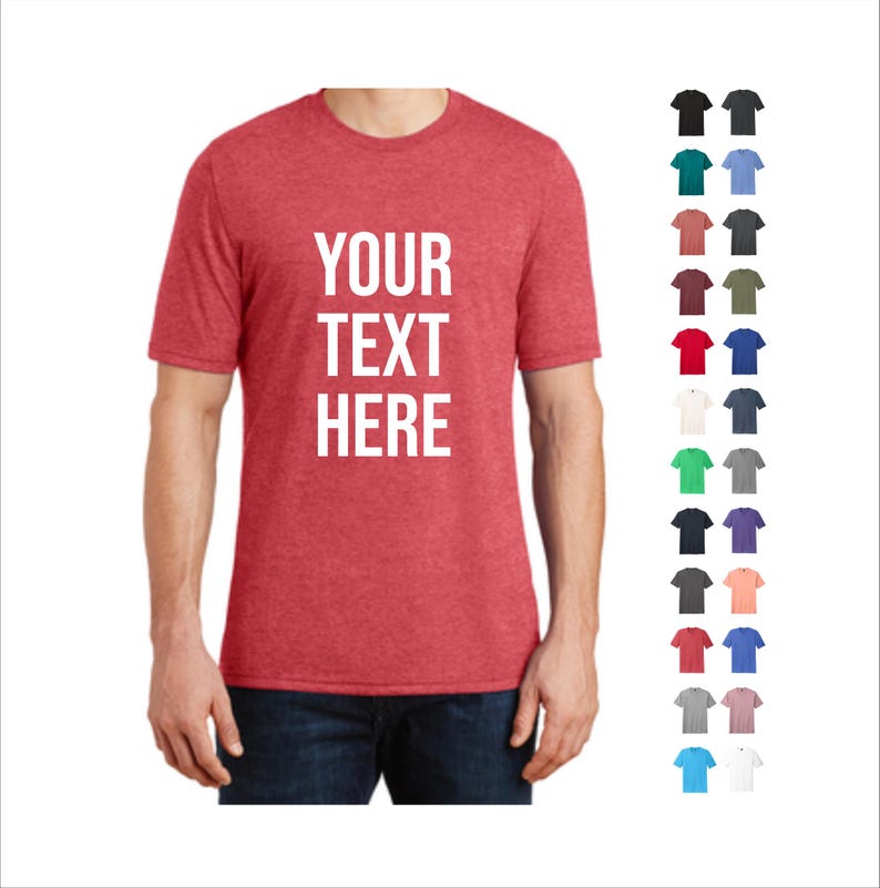 Custom Text Tri-Blend Tee, District Super Soft Personalized Shirt image 1