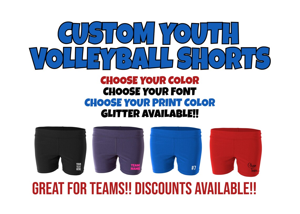 Custom Youth Volleyball Shorts Girls Compression Shorts Etsy