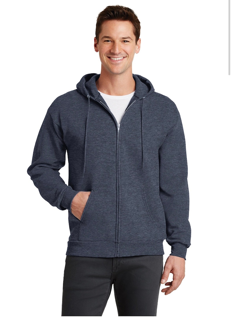Custom Zip Up Hoodie Port & Company® Core Fleece FullZip Etsy