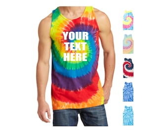 Custom Text Tie Dye Tank Top