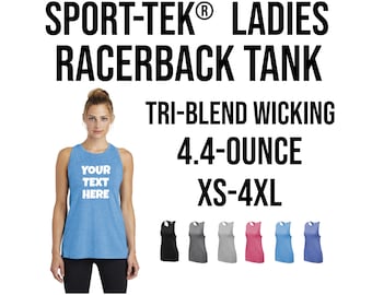 Custom Text Ladies Racerback Tank, Sport-Tek Tri-Blend