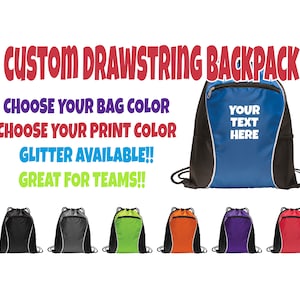 Custom Cinch Sack, Team Bag, Cinch Bag, Personalized Cinch Bag, Custom Drawstring Backpack,  Drawstring Backpack, Custom Bag