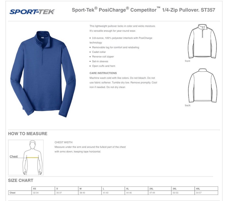 Sporttek® Posicharge® Competitor™ 1/4zip Pullover Quarter Etsy