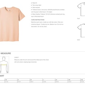 May include: Size chart for a t-shirt with measurements in inches for chest sizes XS to 3XL. The chart shows the measurements for each size, with the chest measurement listed as 31-34 inches for XS, 34-37 inches for S, 38-41 inches for M, 42-45 inches for L, 46-49 inches for XL, 50-53 inches for 2XL, and 54-58 inches for 3XL.