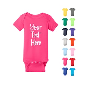 Custom Text One Piece Baby Bodysuit, Personalized Baby Shower Gift, Baby Clothes, Infant One Piece