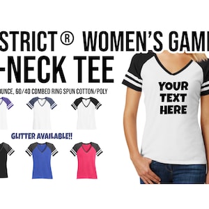 District ® Women’s Game V-Neck Tee, Custom V-Neck, Custom Ladies Shirt DM476