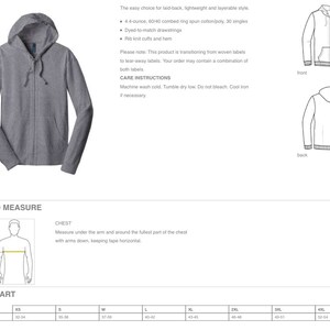 May include: A gray hooded zip-up sweatshirt with a front pocket. The easy choice for laid-back, lightweight and layerable style. 4.4-ounce, 60/40 combed ring spun cotton poly, 30 singles. Dyed-to-match drawstrings. Rib knit cuffs and hem.  Care instructions: Machine wash cold. Tumble dry low. Do not bleach. Cool iron if necessary.