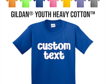 Custom Kids Tee, Gildan Youth Heavy Cotton Cotton Kids Custom Shirt