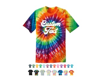 Custom Text Tie Dye Shirt, Personalized Tee
