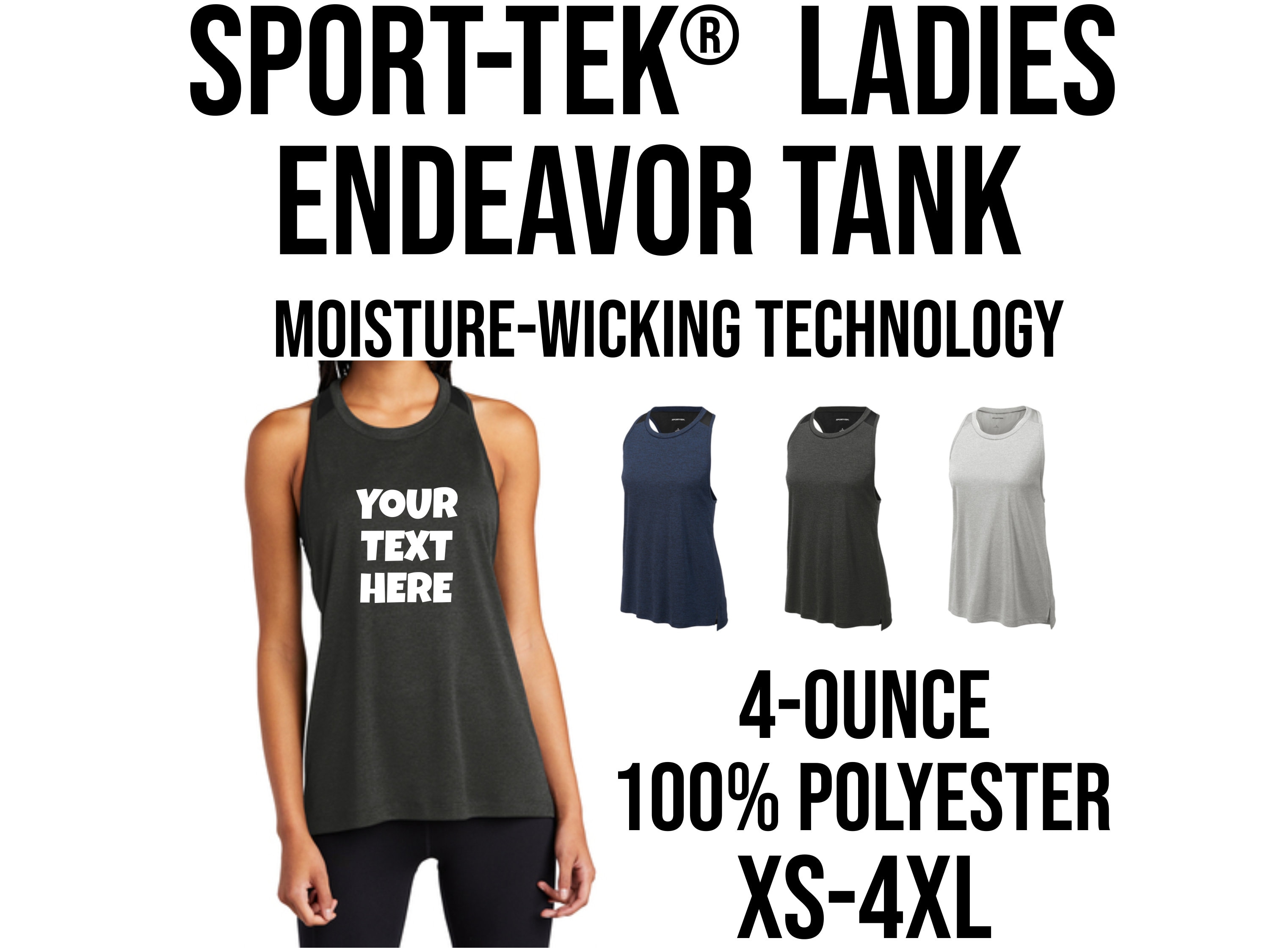 Racerback, Ladies Tank Top, Custom Ladies Tank Top, Sport-tek Ladies Endeavor  Tank, Moisture Wicking, Custom Tank Top, Running Tank, LST466 