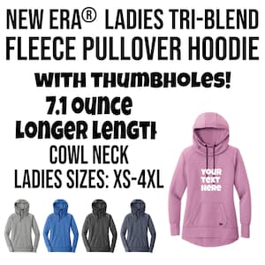 New Era® Ladies Tri-Blend Fleece Pullover Hoodie, Custom Hoodie LNEA510