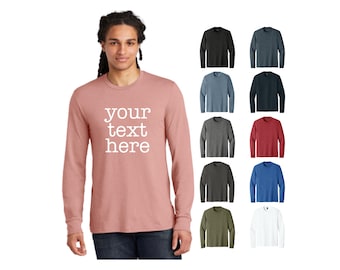 Custom Text Long Sleeve Shirt: District Tri-Blend Tee