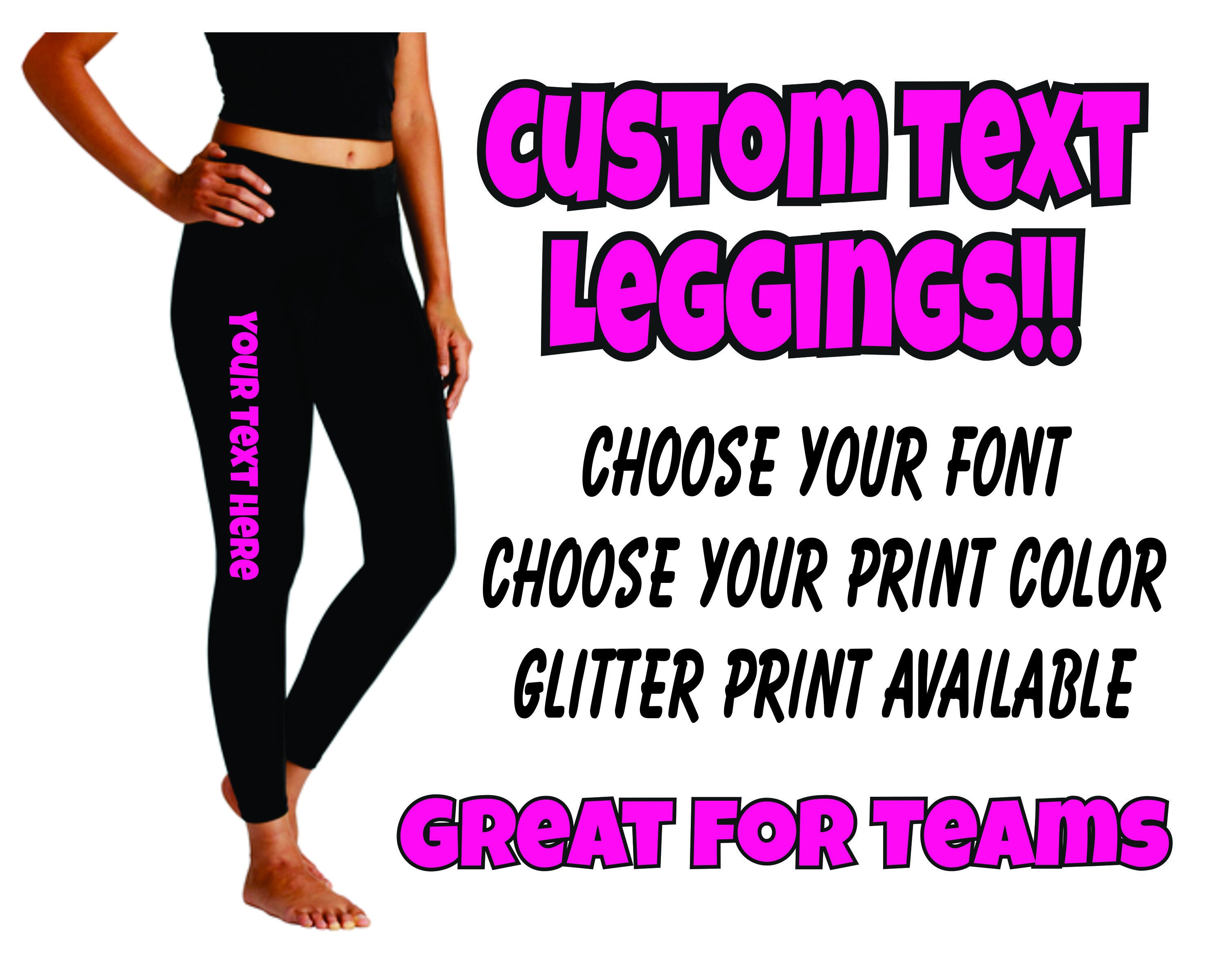 Custom Leggings Custom Text Leggings Personalized Leggings Etsy