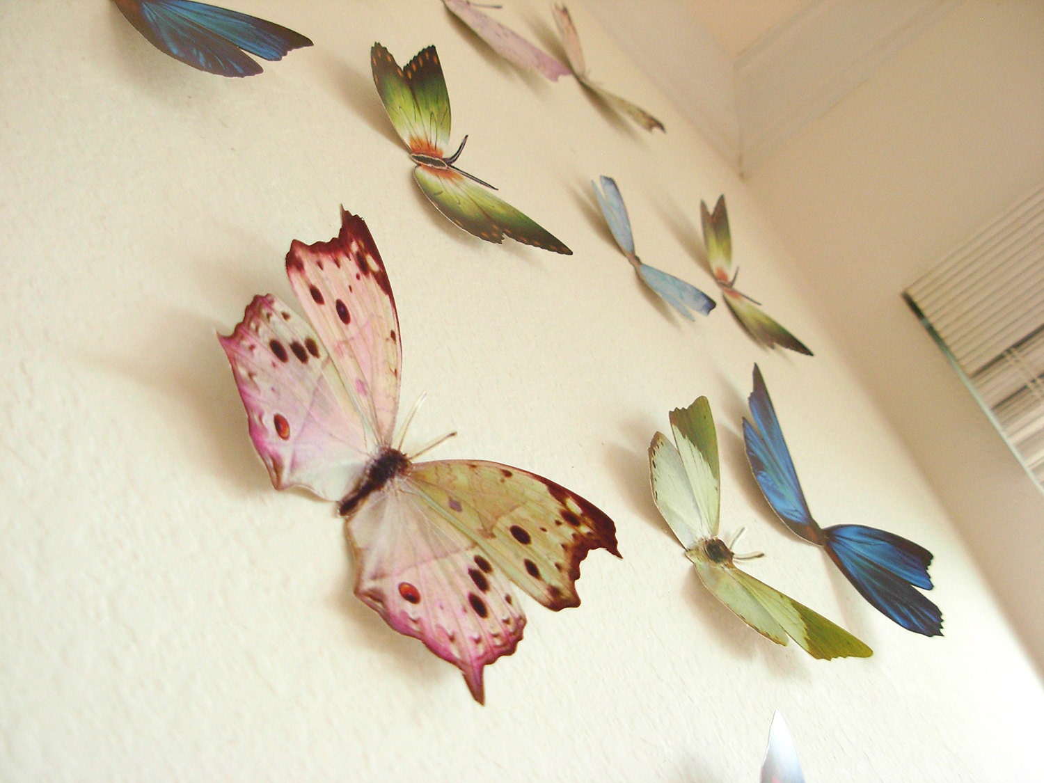 3D Wall Butterflies3D Butterfly Wall Art Decoration Pink Etsy