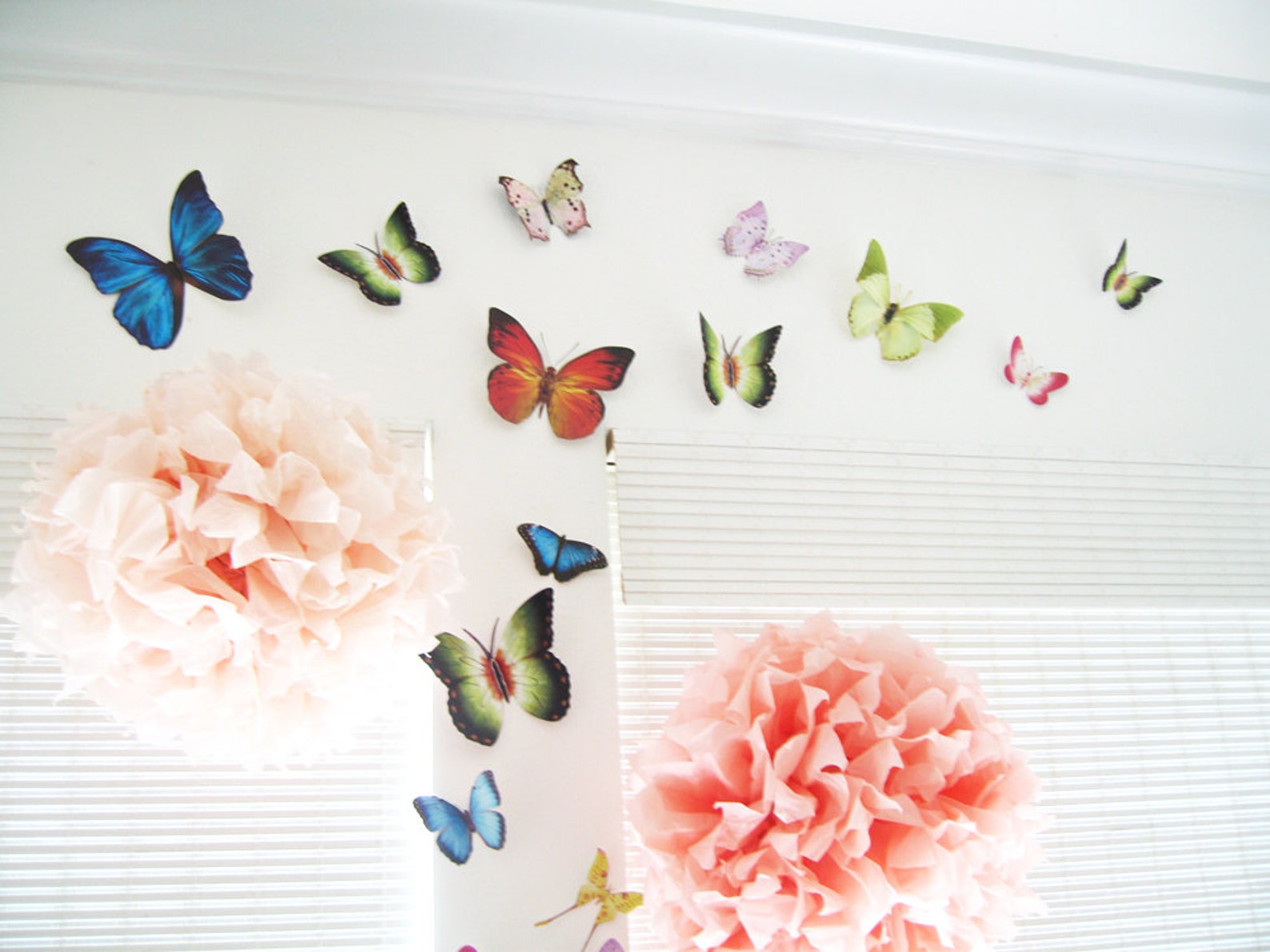 3D Wall Butterflies3D Butterfly Wall Art Decoration Pink Etsy