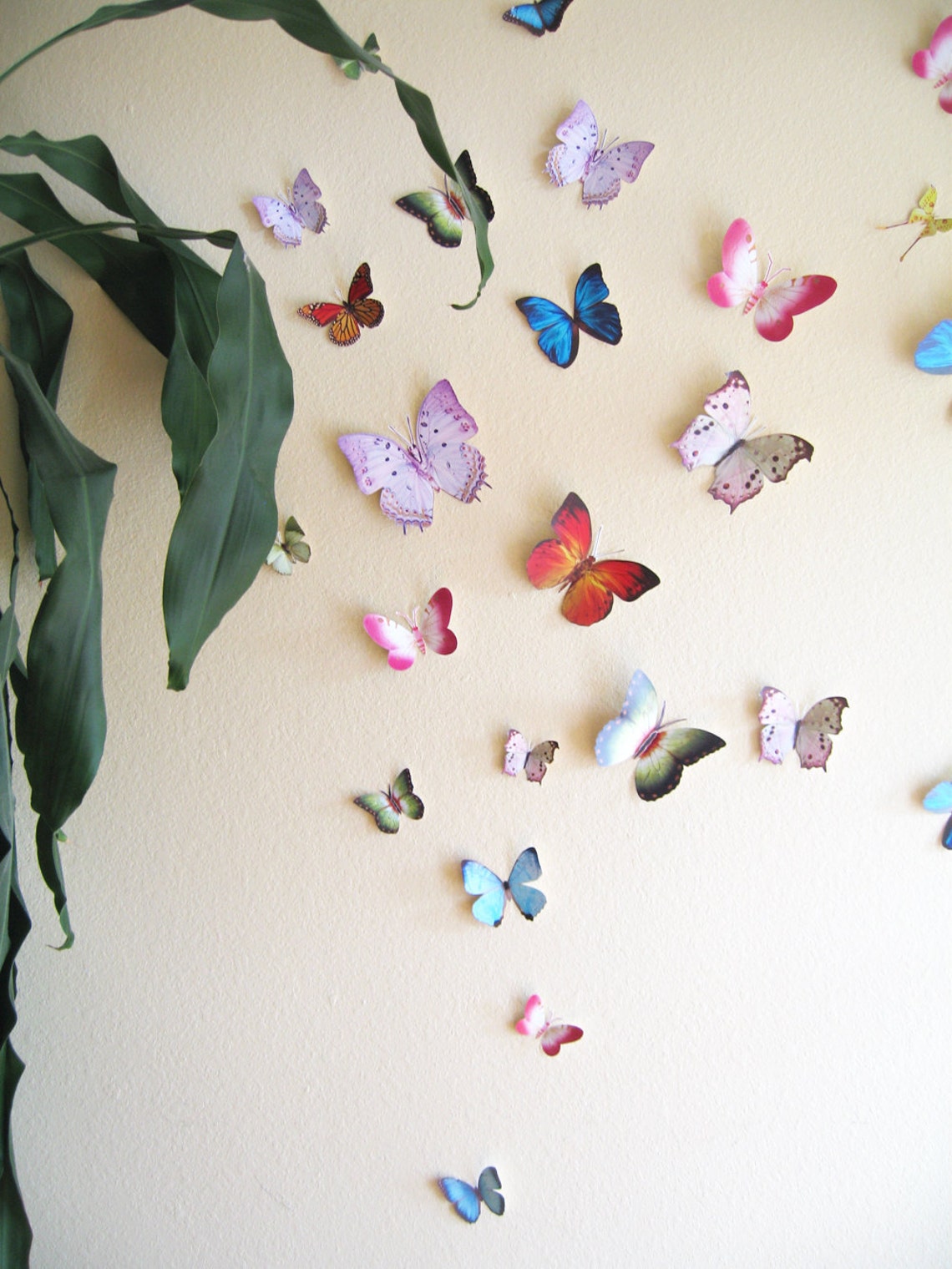 3D Wall Butterflies3D Butterfly Wall Art Decoration Pink Etsy
