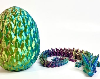 3D Printed Crystal Dragon Egg Fidget Toy - Flexi Dragons Flexible