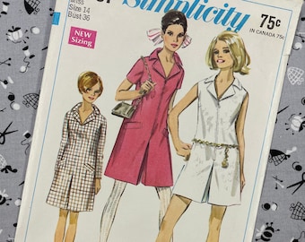 Simplicity 7581 UNCUT Vintage Sewing Pattern for Misses Pantdress in Two Lengths Size 14