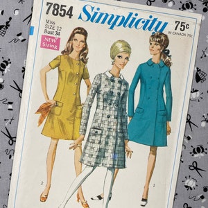UNCUT Simplicity 7040 Vintage Sewing Pattern ©1975 Misses' Sun Dress or Jumper in Two Lengths Sewing Pattern Size 12