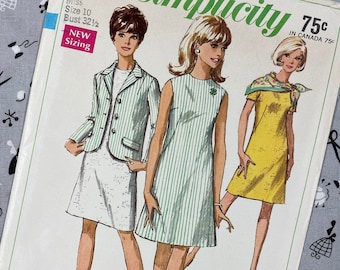 Simplicity 7641 UNCUT Vintage Sewing Pattern for Misses 4-H Dress & Jacket Size 10