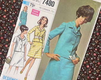 Simplicity 7480 UNCUT Vintage Sewing Pattern for Misses Suit Size 10 Designer Fashion