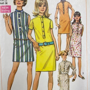 Simplicity 7537 UNCUT Vintage Sewing Pattern for Misses Shirtdress in Two Lengths Size 12 image 2