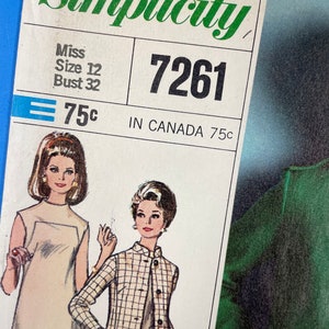 Simplicity 7261 UNCUT Vintage Sewing Pattern for Misses Coat and Dress Bust 32 Designer Fashion image 3