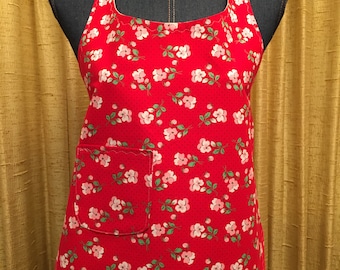 Red & Pink Floral Kids Apron