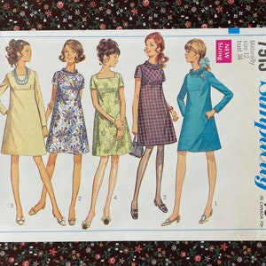 Simplicity 7913 UNCUT Vintage Sewing Pattern for Misses Maternity Dress Size 12