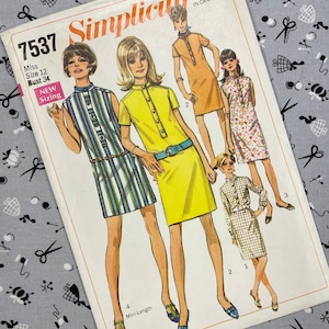 Simplicity 7537 UNCUT Vintage Sewing Pattern for Misses Shirtdress in Two Lengths Size 12 image 1