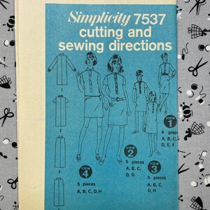Simplicity 7537 UNCUT Vintage Sewing Pattern for Misses Shirtdress in Two Lengths Size 12 image 7