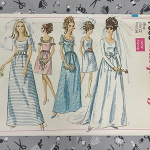Simplicity 7685 UNCUT Vintage Sewing Pattern for Misses Wedding or Bridesmaids Dress in Two Lengths Size 12