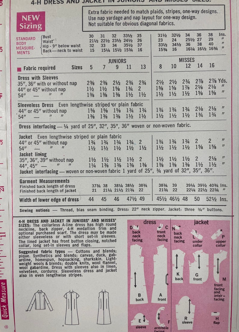 Simplicity 7641 UNCUT Vintage Sewing Pattern for Misses 4-H Dress & Jacket Size 10 image 5