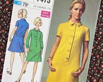 Simplicity 7473 UNCUT Vintage Sewing Pattern for Dress Juniors Size 7  Designer Fashion