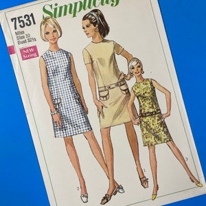 Simplicity 7531 UNCUT Vintage Sewing Pattern for Misses Dress Size 10
