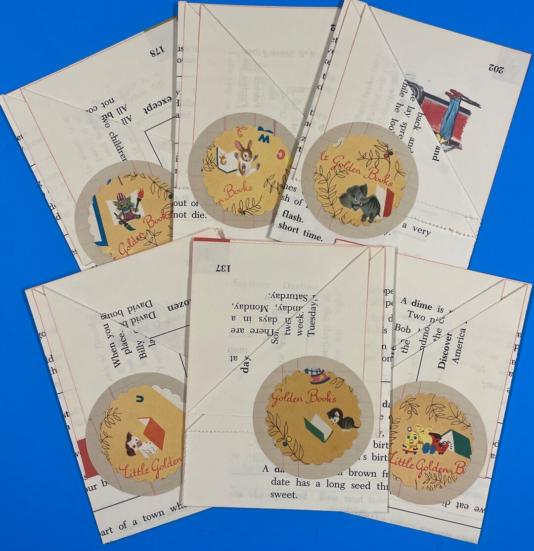 Vintage Little Golden Book Paper Pockets Set of 6 Etsy