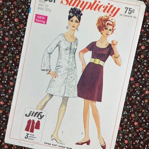 Simplicity 7891 UNCUT Vintage Sewing Pattern for Misses Jiffy Dress Size 10