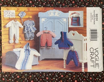 Vogue 9231 UNCUT Sewing Pattern for 15/16” Baby Doll Clothes