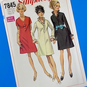 Simplicity 7845 UNCUT Vintage Sewing Pattern for Half-Size Dress Size 16.5