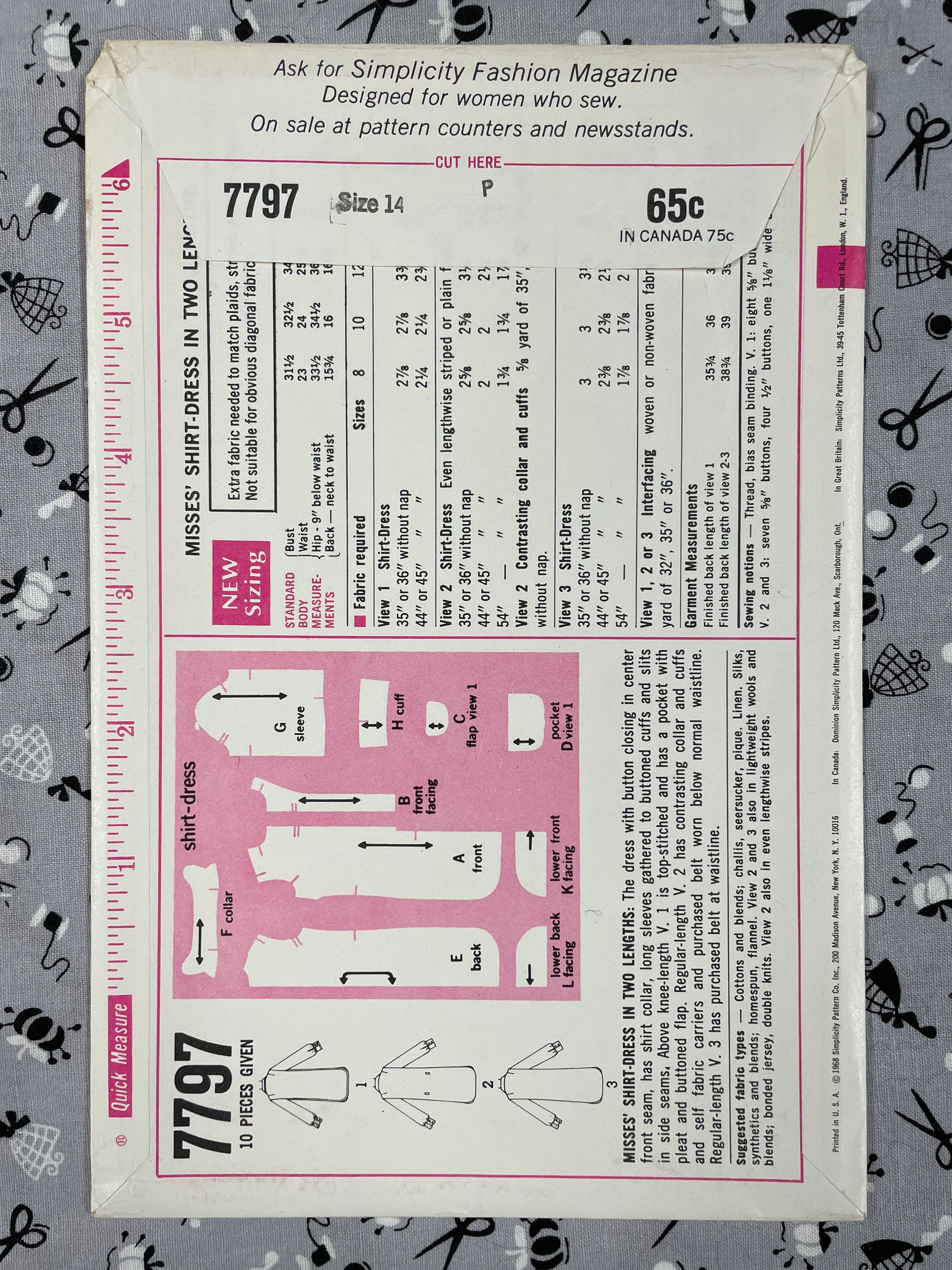 vintage an・an no.5 Simplicity 7797 UNCUT Vintage Sewing Pattern for Misses